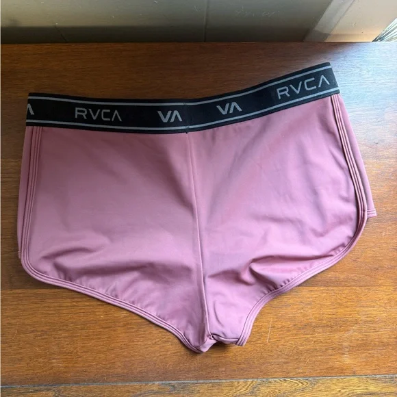 RVCA Women's Mauve / Dusty Pink Swim Booty Shorts - Picture 4 of 10